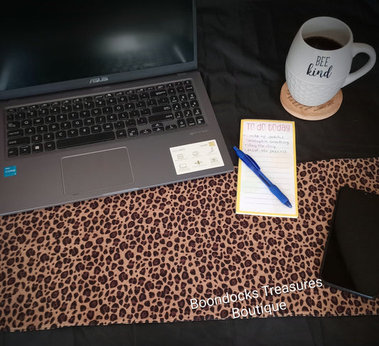 Cheetah print Desk Mat -Handmade